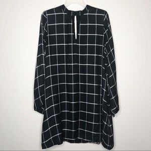LOFT Women’s Windowpane Plaid Choker Dress